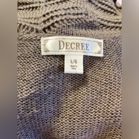 Decree Waterfall Cardigan Sweater Trumpet Sleeve L - Picture 15 of 16